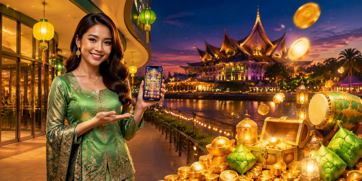 Aplikasi kasino sempena Hari Raya di Sarawak dengan suasana perayaan